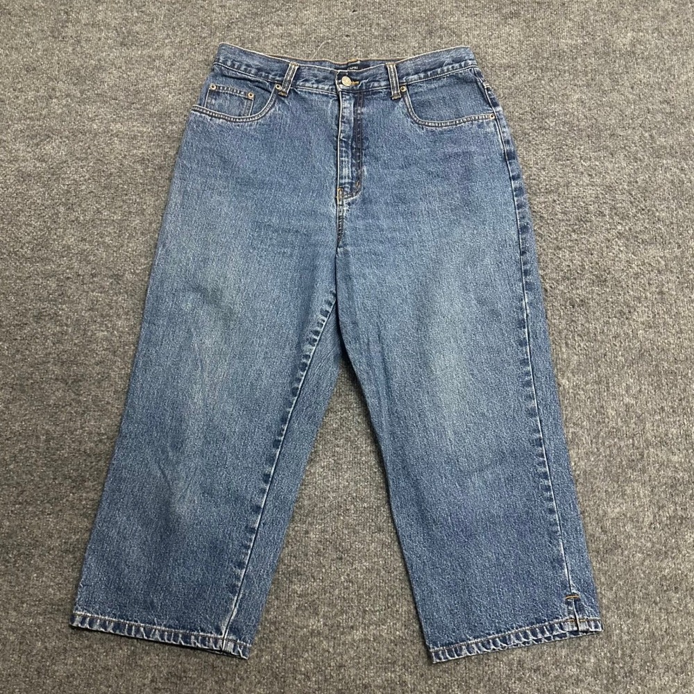 St. John's Bay Capri Jeans Womens Size 12 Blue Cotton Denim Straight Leg Casual